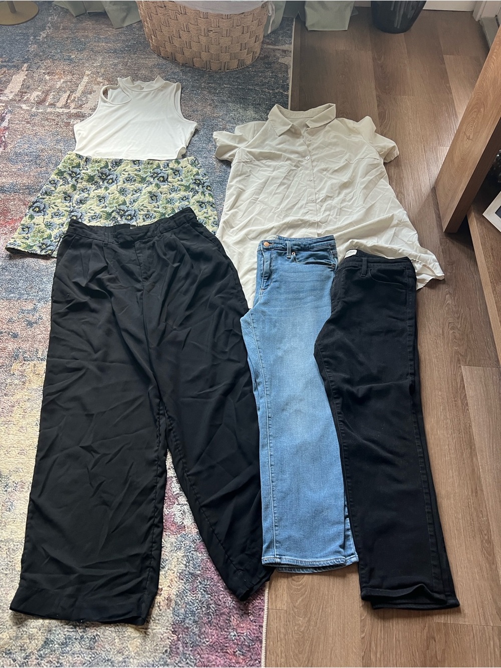 Universal Thread Black Wide Leg Pants - High Rise Flowing Style 6 piece lot SZ14